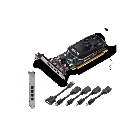 SCHDEDA VIDEO PNY NVIDIA QUADRO P620 2GB 4 USCITE MINI DP CON ADATTATORI