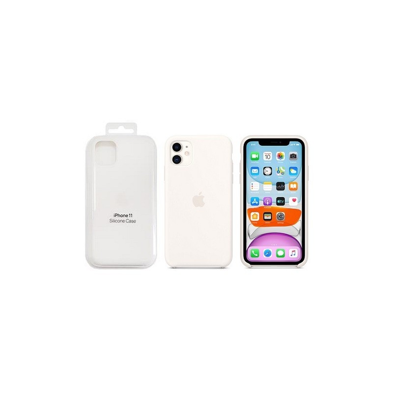 COVER PROTEZIONE APPLE IPHONE 11 - SILICONE BIANCO PANNA (Mod. MWVX2ZM/A)