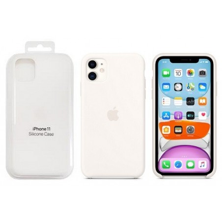 COVER PROTEZIONE APPLE IPHONE 11 - SILICONE BIANCO PANNA (Mod. MWVX2ZM/A)
