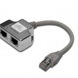 SDOPPIATORE SCHERMATO CAT.5E PER 2 LINEE RJ45