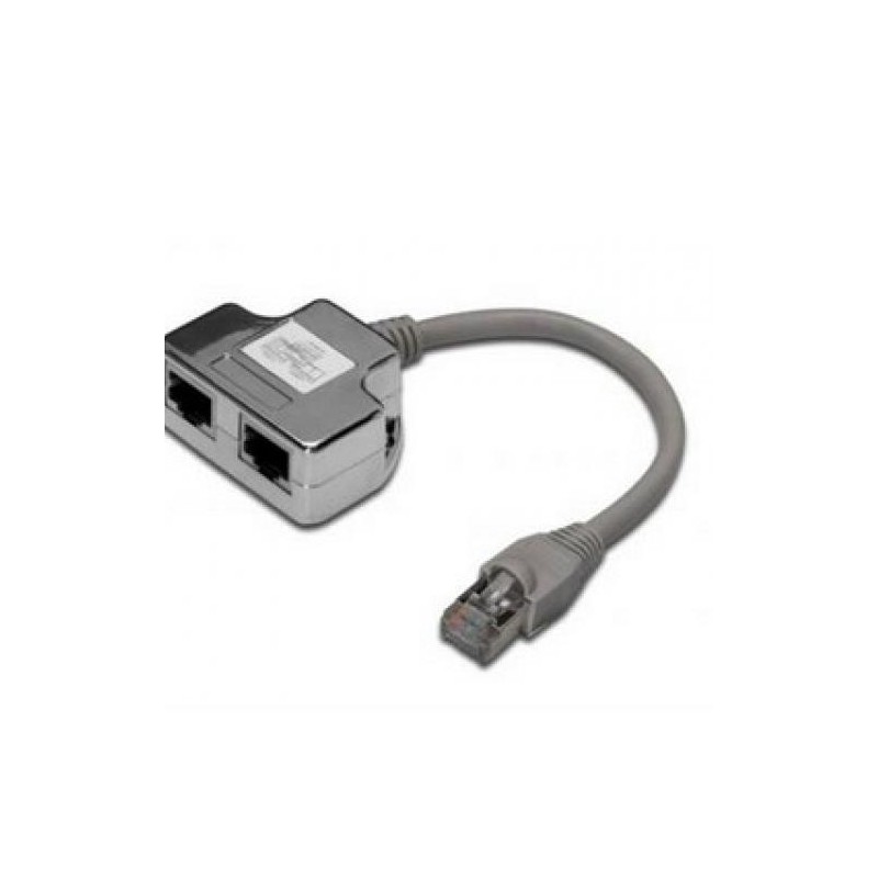 SDOPPIATORE SCHERMATO CAT.5E PER 2 LINEE RJ45