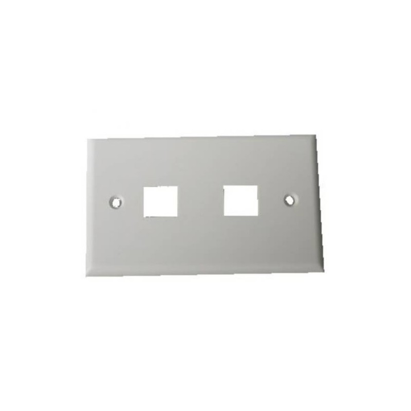 PLACCA PORTAFRUTTI 2 POSTI PER RJ45 COLORE CHIARO 503