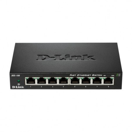 HUB SWITCH 8 PORTE 10/100 D-LINK DES-108 CASE METALLICO