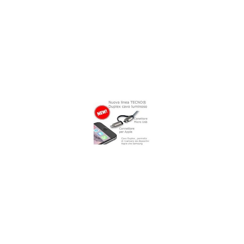 CAVO USB DATI E RICARICA X APPLE E MICRO USB 1MT LUMINOSO TC-123 CAVO USB DATI E RICARICA X APPLE E MICRO USB 1MT LUMINOSO TC-123
