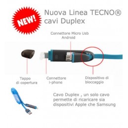 CAVO USB DATI E RICARICA X APPLE E MICRO USB 1MT TC-122