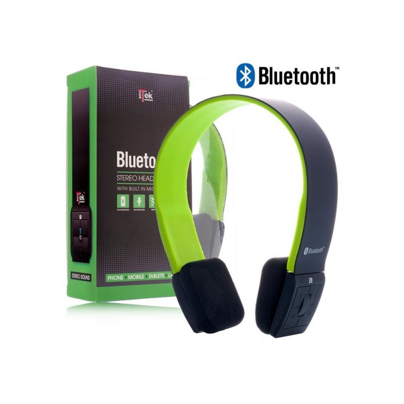 CUFFIE BLUETOOTH ITEK ITEH03LBG CON MICROFONO INTEGRATO GREEN-BLACK