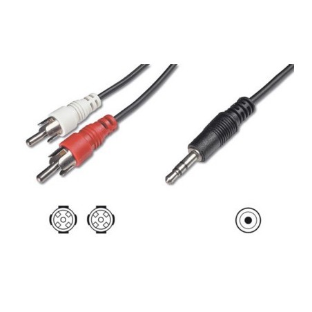 CAVO AUDIO STEREO 3,5MM TO 2*RCA MASCHIO 2,5MT COD.LP9336