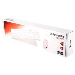 KIT TASTIERA E MOUSE ULTRAFLAT USB KEYTECK ROSA