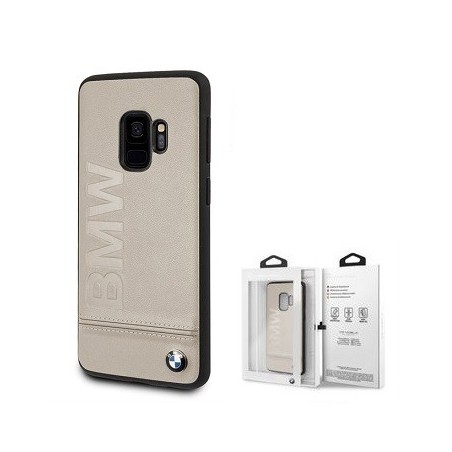 COVER PROTEZIONE SAMSUNG GALAXY S9 SM-G960 - IN PELLE BMW (Mod. BMHCS9LLST) LIGHT GREY