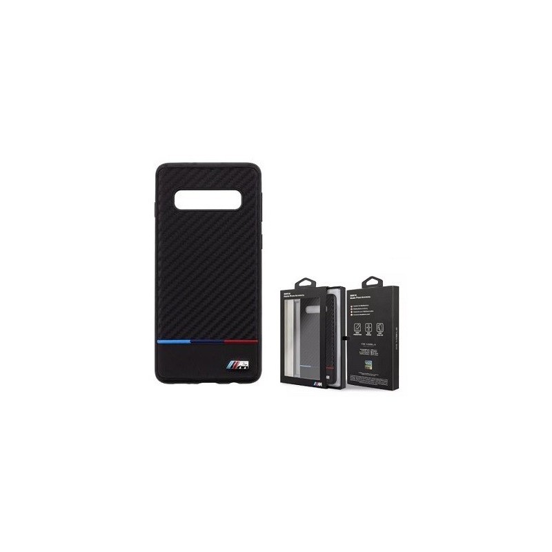 COVER PROTEZIONE SAMSUNG GALAXY S10 SM-G973 - BMW CARBON TRICOLOR (Mod. BMHCS10PPUCARTCBK)