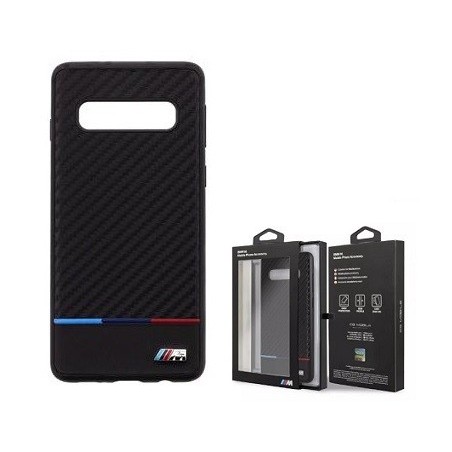 COVER PROTEZIONE SAMSUNG GALAXY S10 SM-G973 - BMW CARBON TRICOLOR (Mod. BMHCS10PPUCARTCBK)
