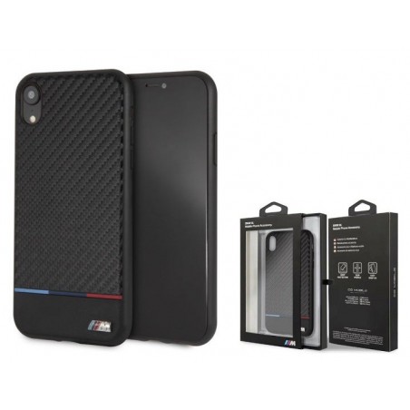 COVER PROTEZIONE APPLE IPHONE XR - BMW CARBON TRICOLOR (Mod. BMHCI61PUCARTCBK)