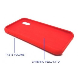 COVER PROTEZIONE APPLE IPHONE Xs - SILICONE SOFT CASE ROSSO