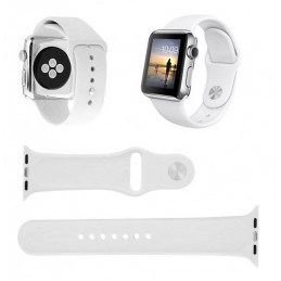 CINTURINO IN SILICONE APPLE WATCH CASSA 42MM SERIE 1 BIANCO