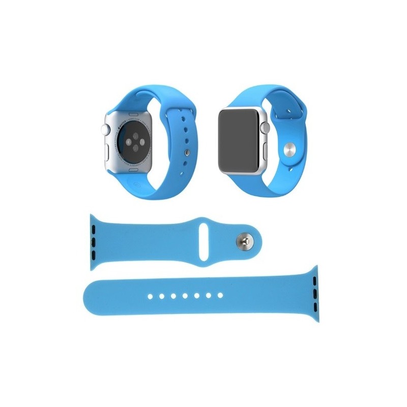 CINTURINO IN SILICONE APPLE WATCH CASSA 42MM SERIE 1 BLU