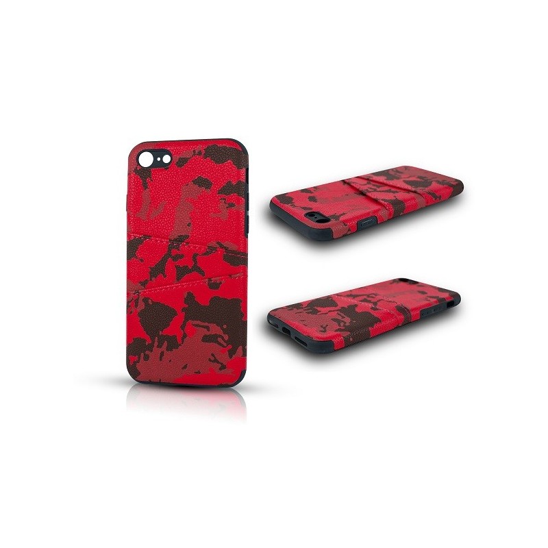 COVER PROTEZIONE HUAWEI Y7 2018 - TPU CAMOUFLAGE ROSSO