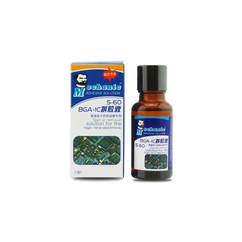 RIMUOVI COLLA BGA MECHANIC S-60 20ML RIMUOVI COLLA BGA MECHANIC S-60 20ML