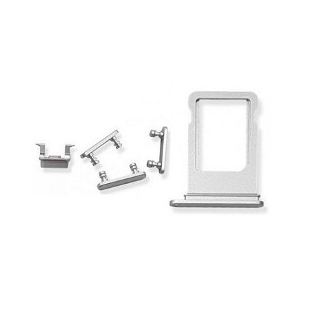 KIT COMPLETO TASTI LATERALI APPLE IPHONE 8 PLUS SILVER