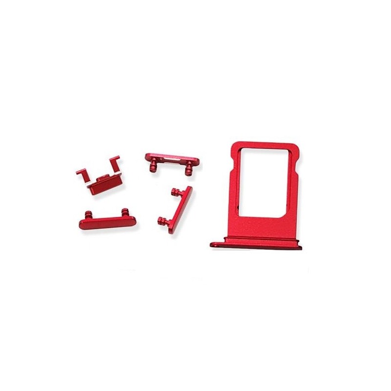 KIT COMPLETO TASTI LATERALI APPLE IPHONE 8 ROSSO