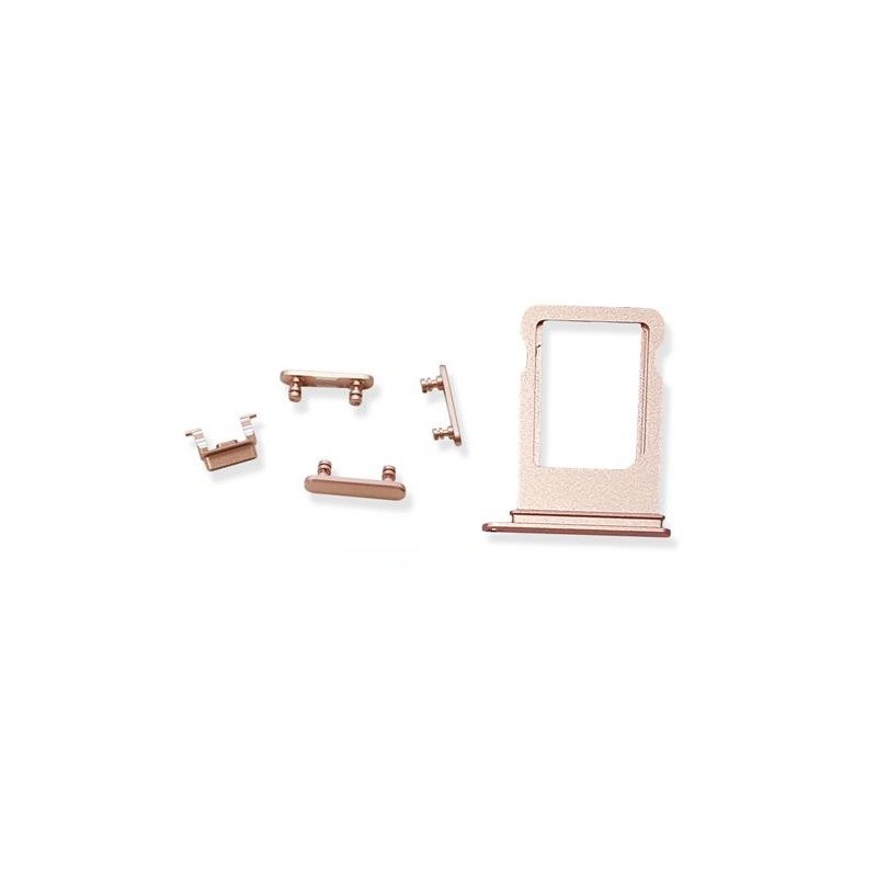 KIT COMPLETO TASTI LATERALI APPLE IPHONE 8 GOLD ROSA