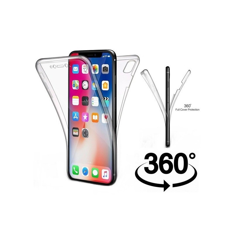 COVER PROTEZIONE APPLE IPHONE Xs MAX - TPU FRONTE + RETRO TRASPARENTE